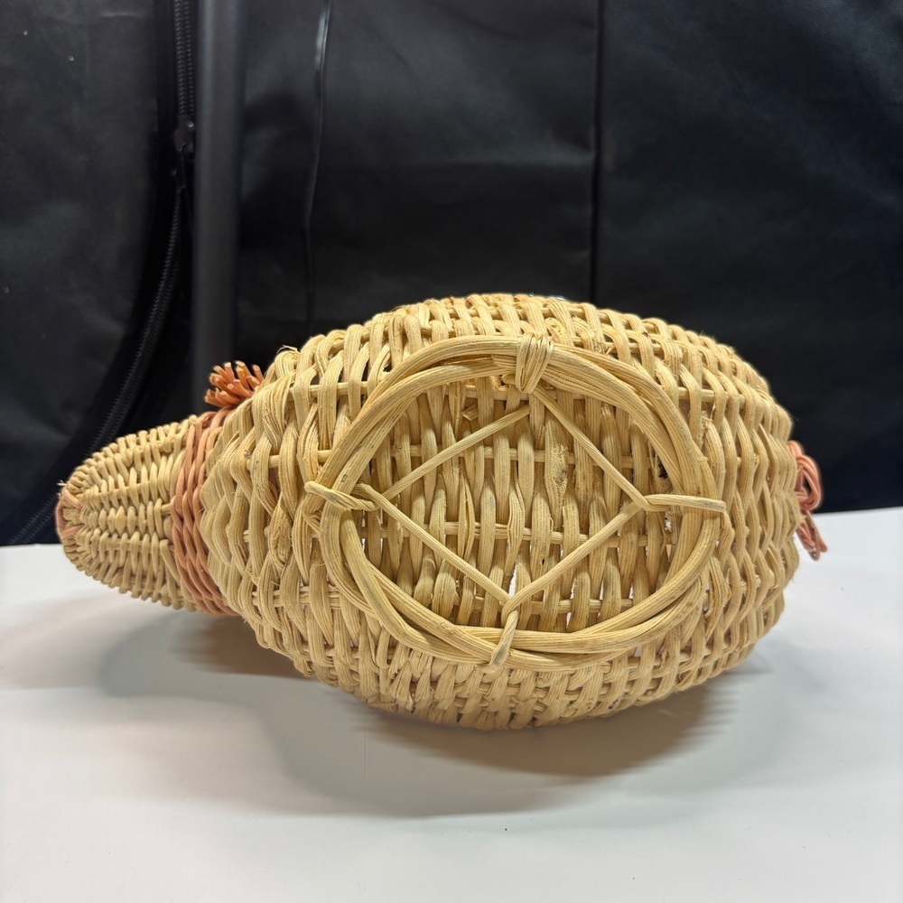 Bunny Rabbit Shaped Wicker Basket Easter Spring Home Decor Liner Vintage - Picture 5 of 10